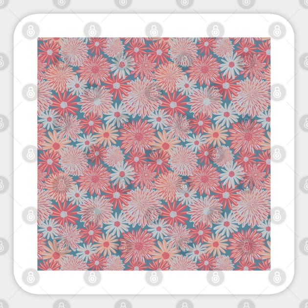 Gerbera Pink Blue Sticker by Sandra Hutter Designs